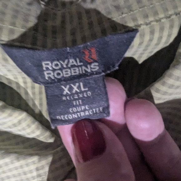 Royal Robbins Button Up Rayon Blend Shirt Mens XXL Relaxed Fit Sage Green Plaid - Picture 5 of 14